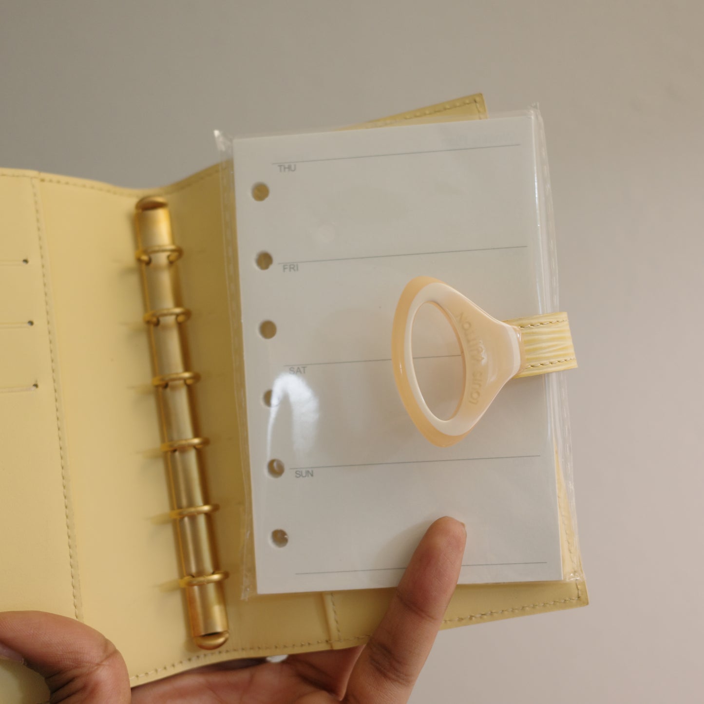 LOUIS VUITTON Butter Yellow Epi Leather Acrylic Clasp Agenda PM