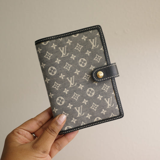 LOUIS VUITTON Mini Lin Navy Agenda MM
