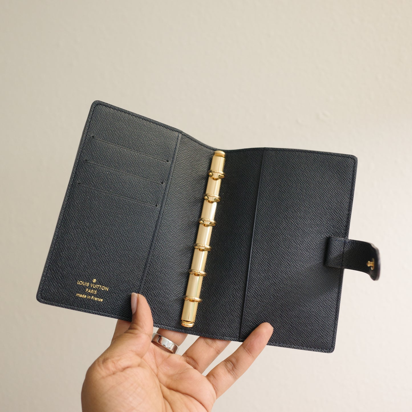 LOUIS VUITTON Mini Lin Navy Agenda MM