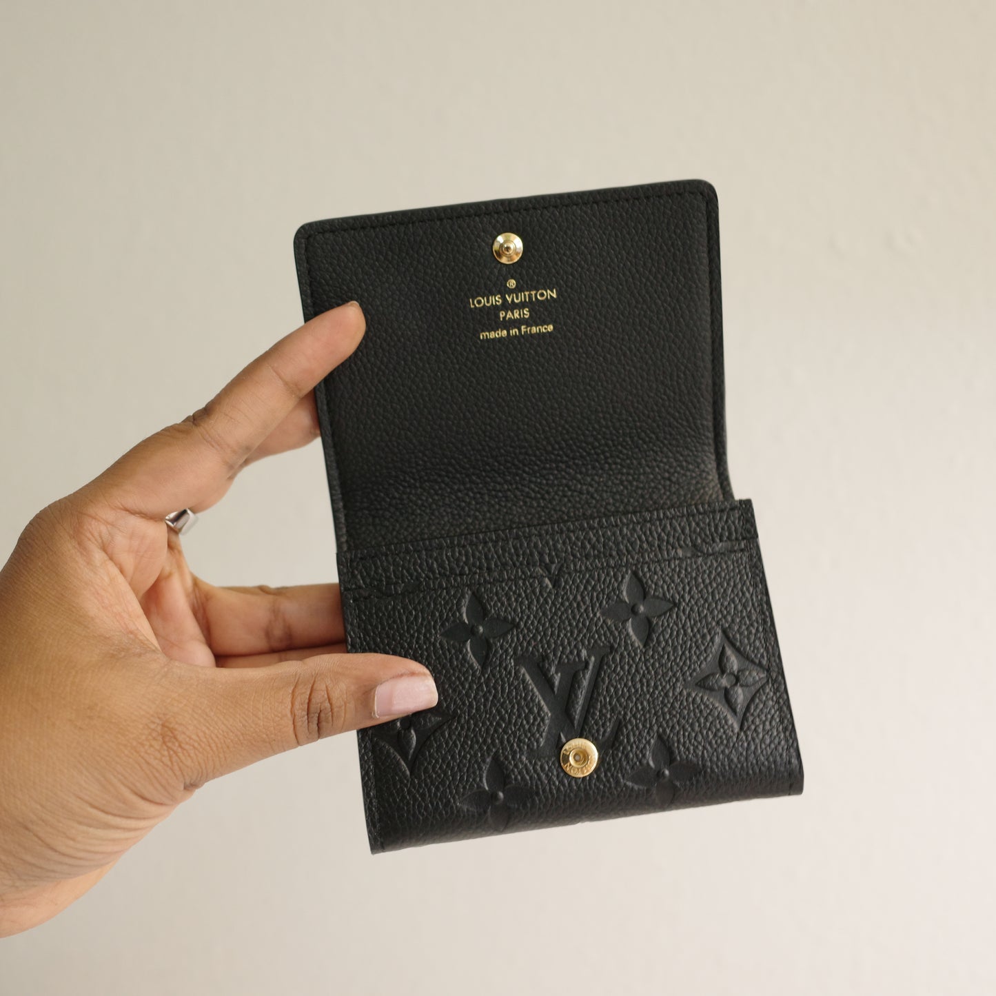 Louis Vuitton Black Empreinte Leather Business Card Holder