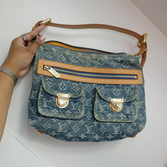 LOUIS VUITTON Vintage Blue Denim Baggy PM