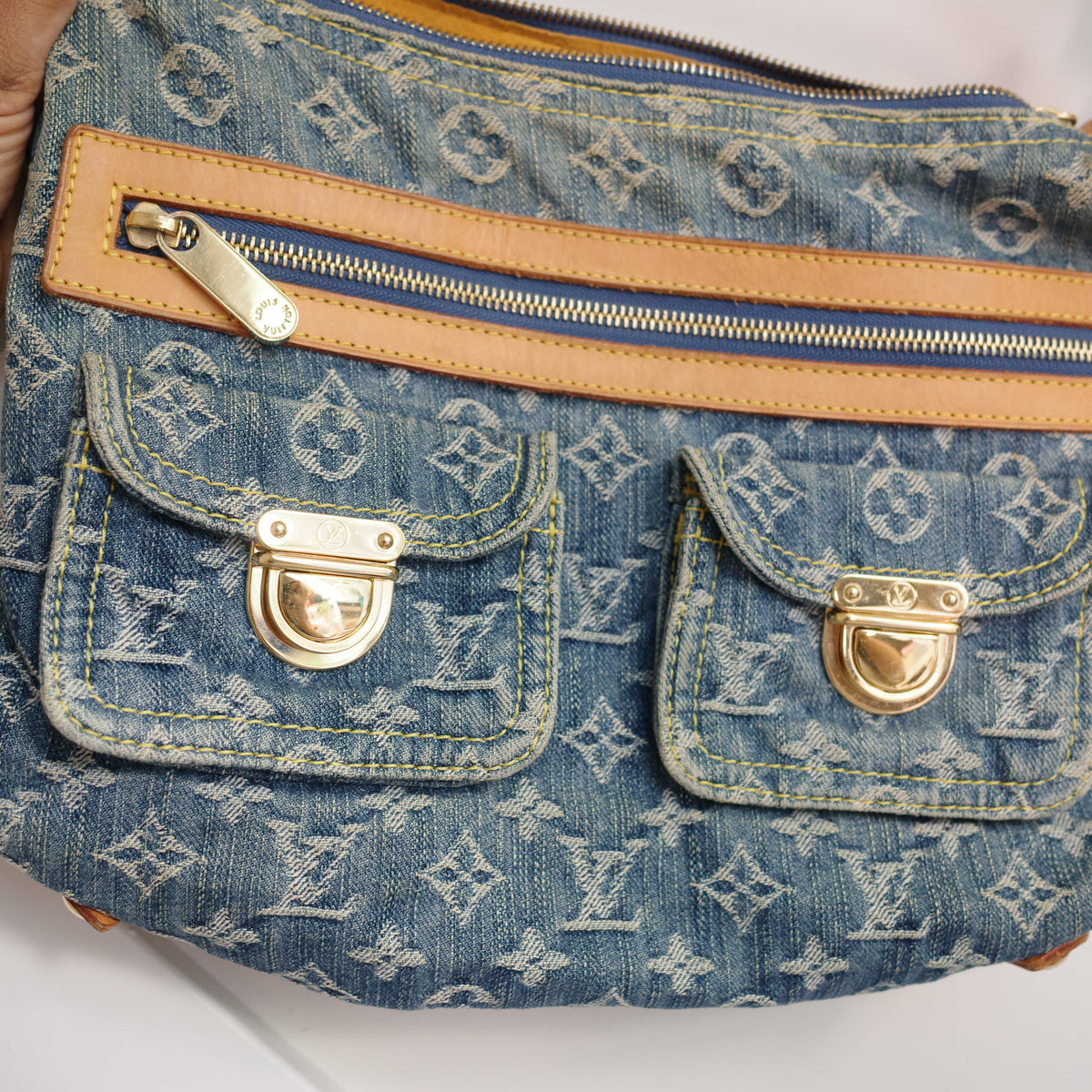 LOUIS VUITTON Vintage Blue Denim Baggy PM