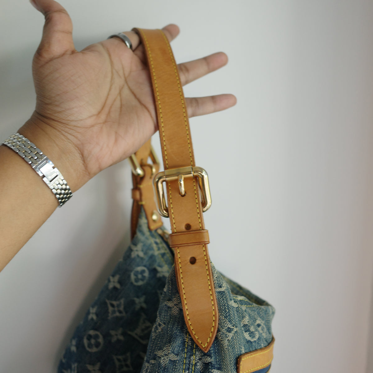 LOUIS VUITTON Vintage Blue Denim Baggy PM