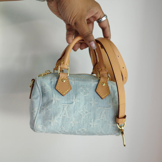 Louis Vuitton Sky Denim Nano Speedy