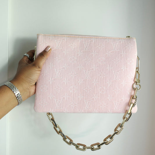 LOUIS VUITTON Light Pink Denim Coussin PM