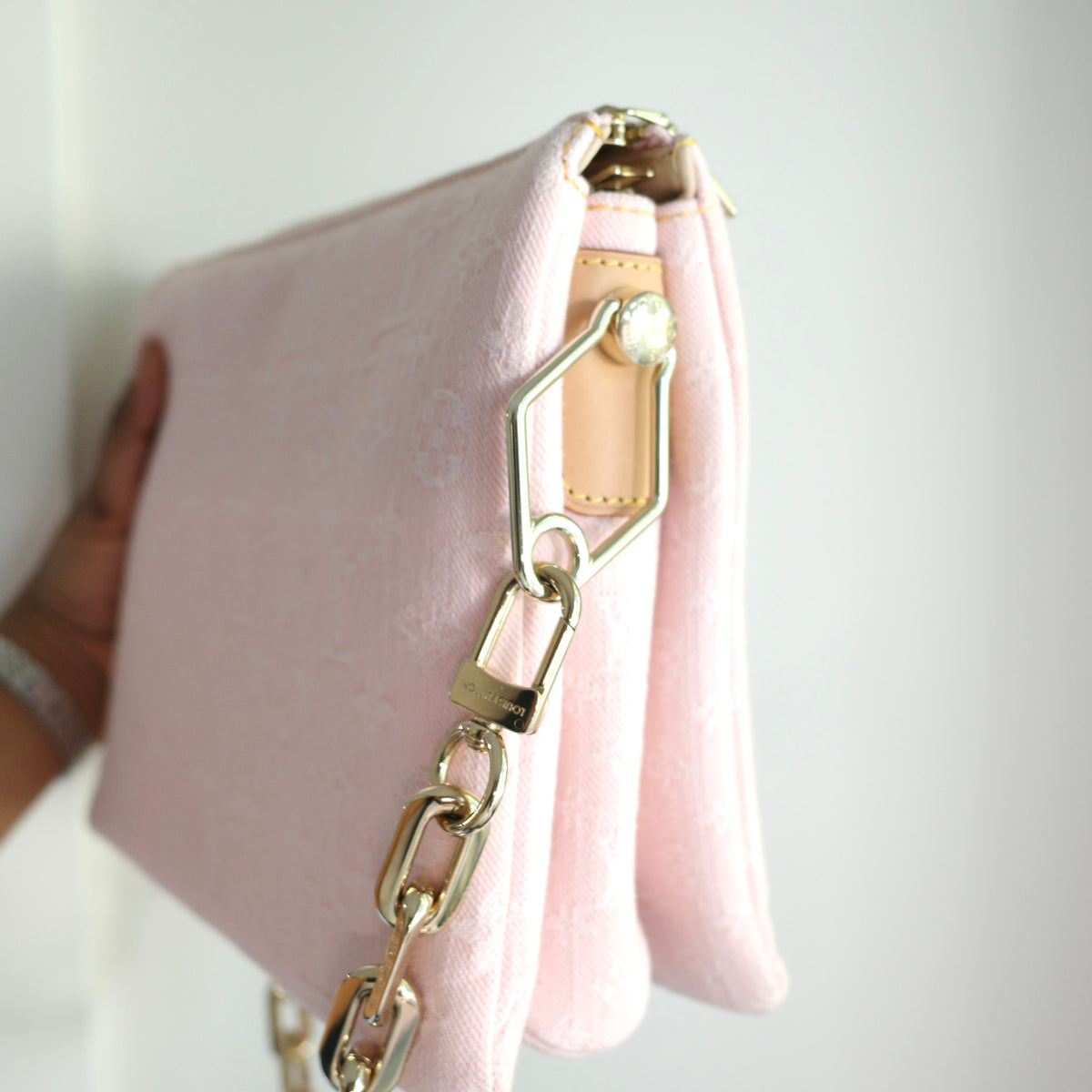 LOUIS VUITTON Light Pink Denim Coussin PM