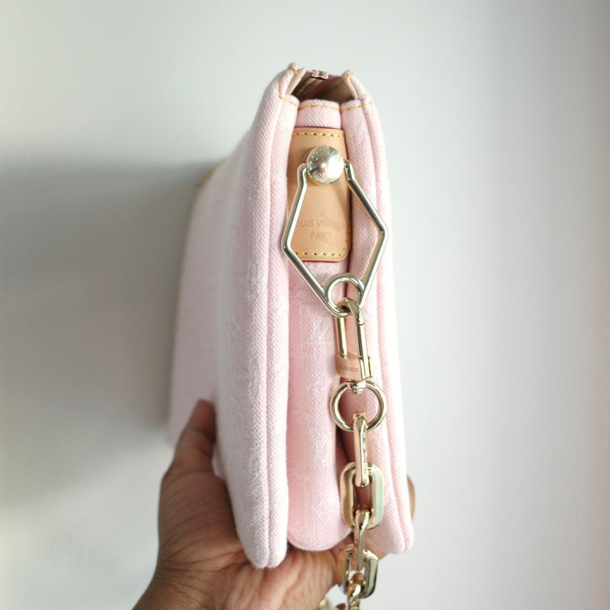 LOUIS VUITTON Light Pink Denim Coussin PM