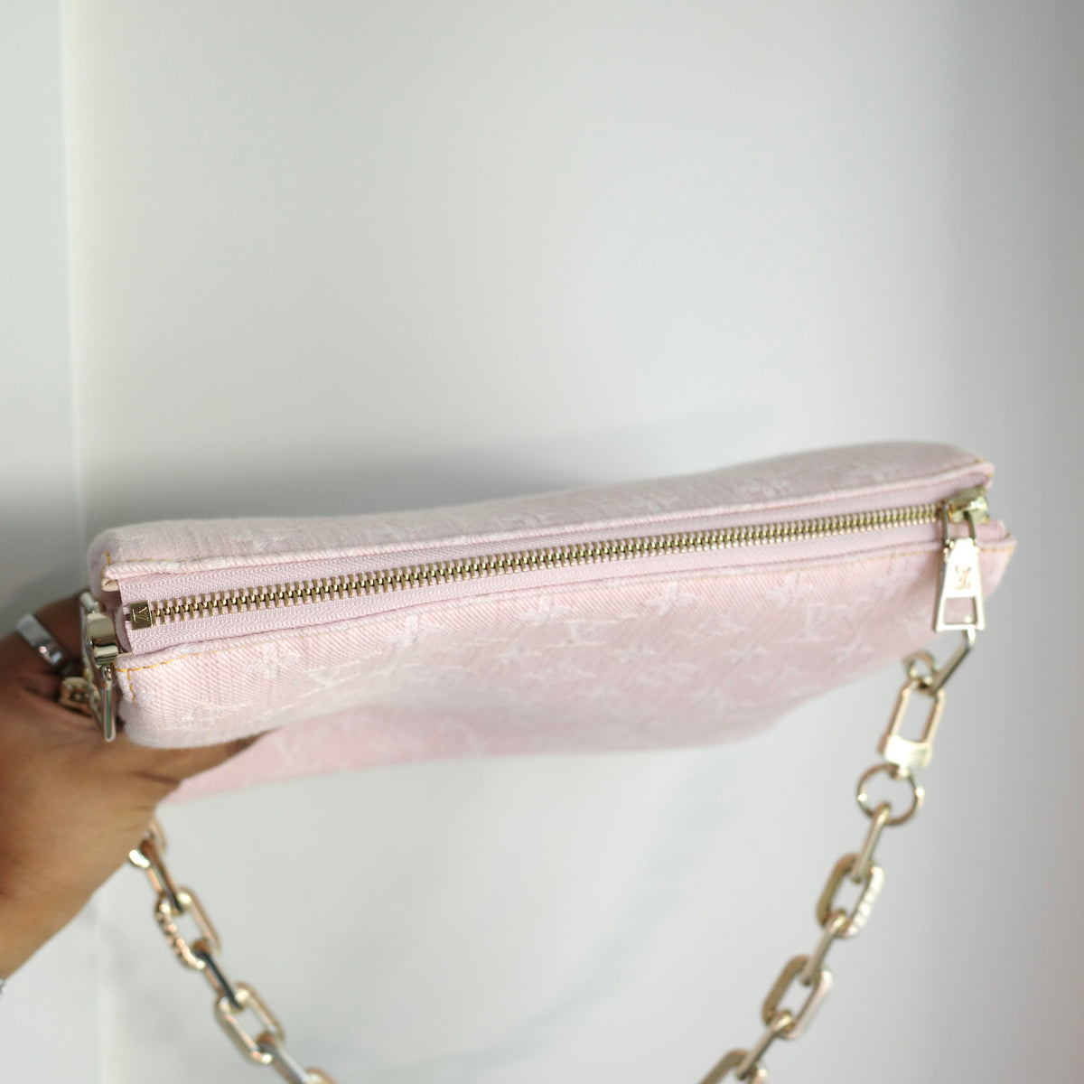 LOUIS VUITTON Light Pink Denim Coussin PM