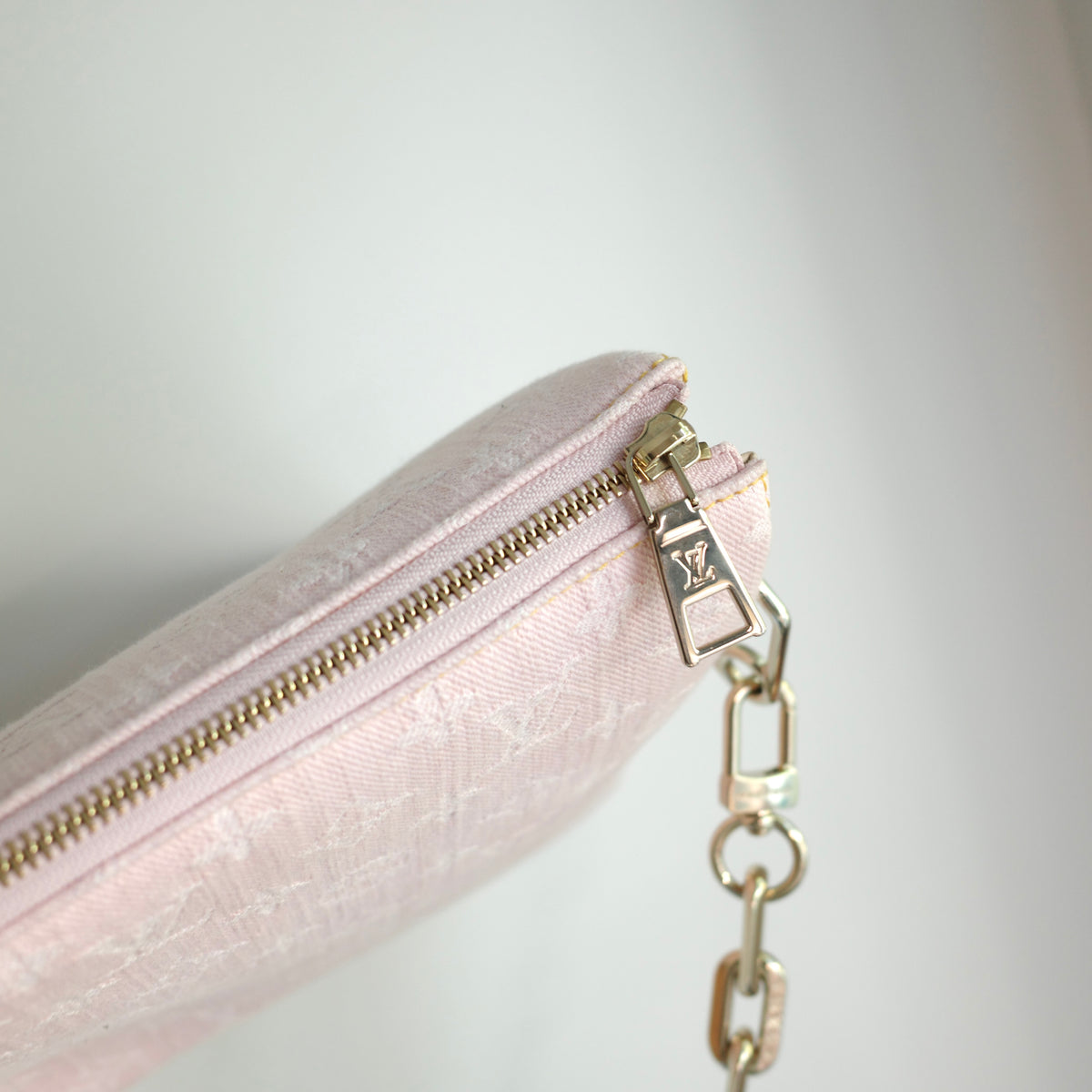 LOUIS VUITTON Light Pink Denim Coussin PM