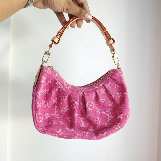 Louis Vuitton Pochette Valley Pink Fuchsia Denim