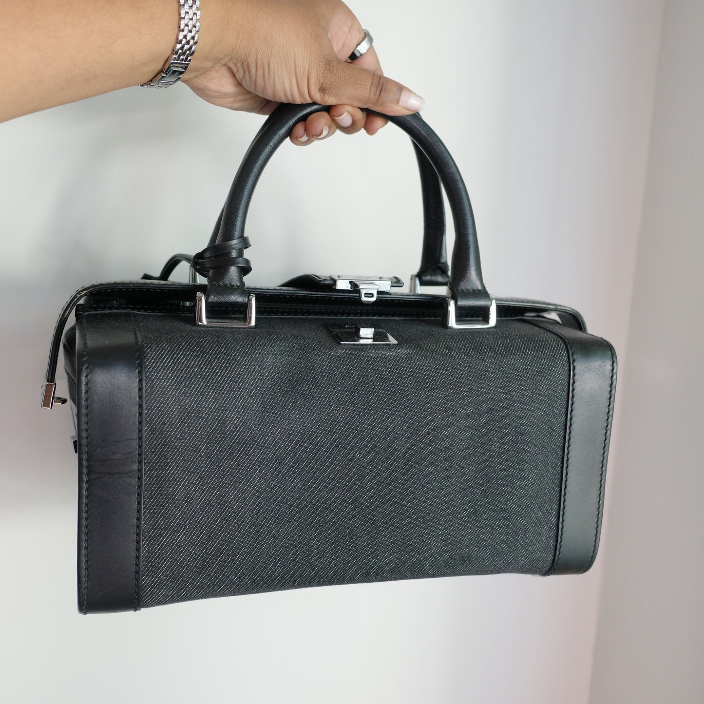 GUCCI Gucci Denim Doctor Trunk Handle Bag