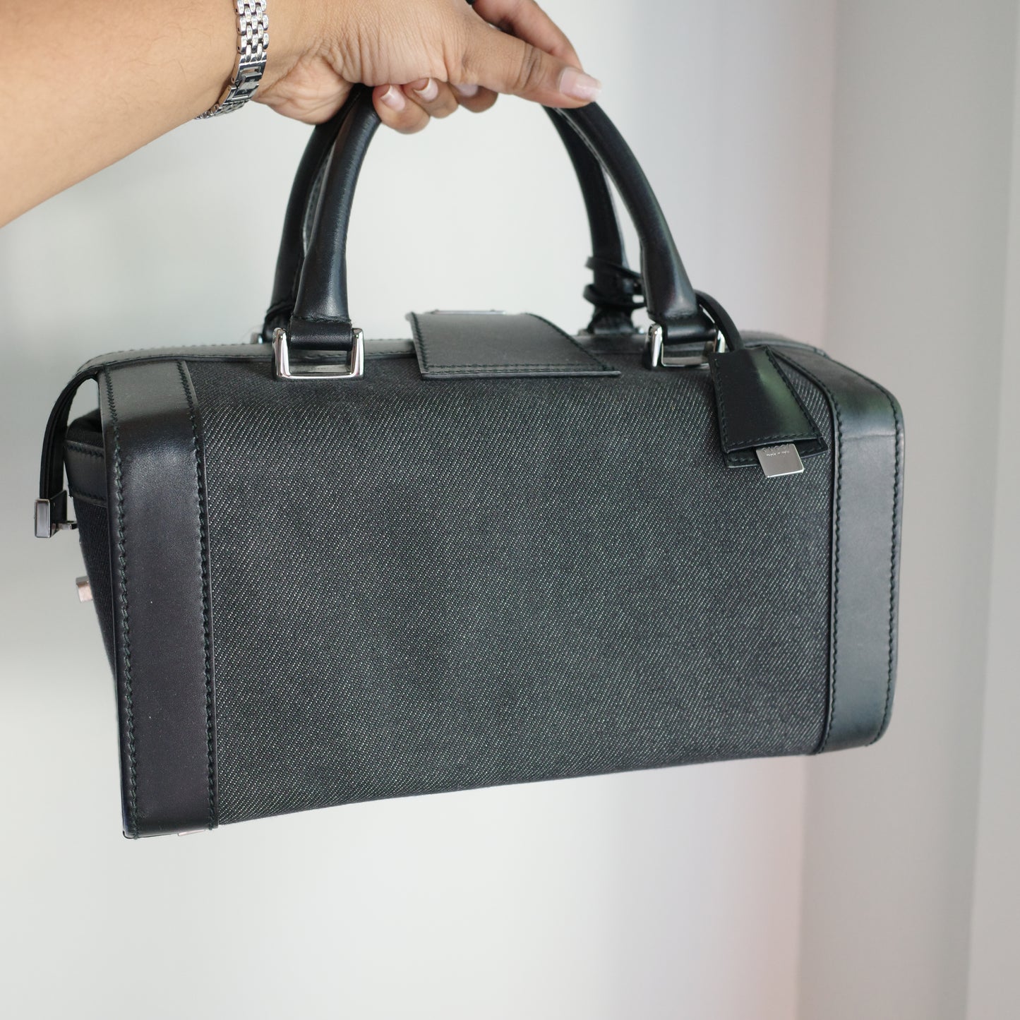 GUCCI Gucci Denim Doctor Trunk Handle Bag