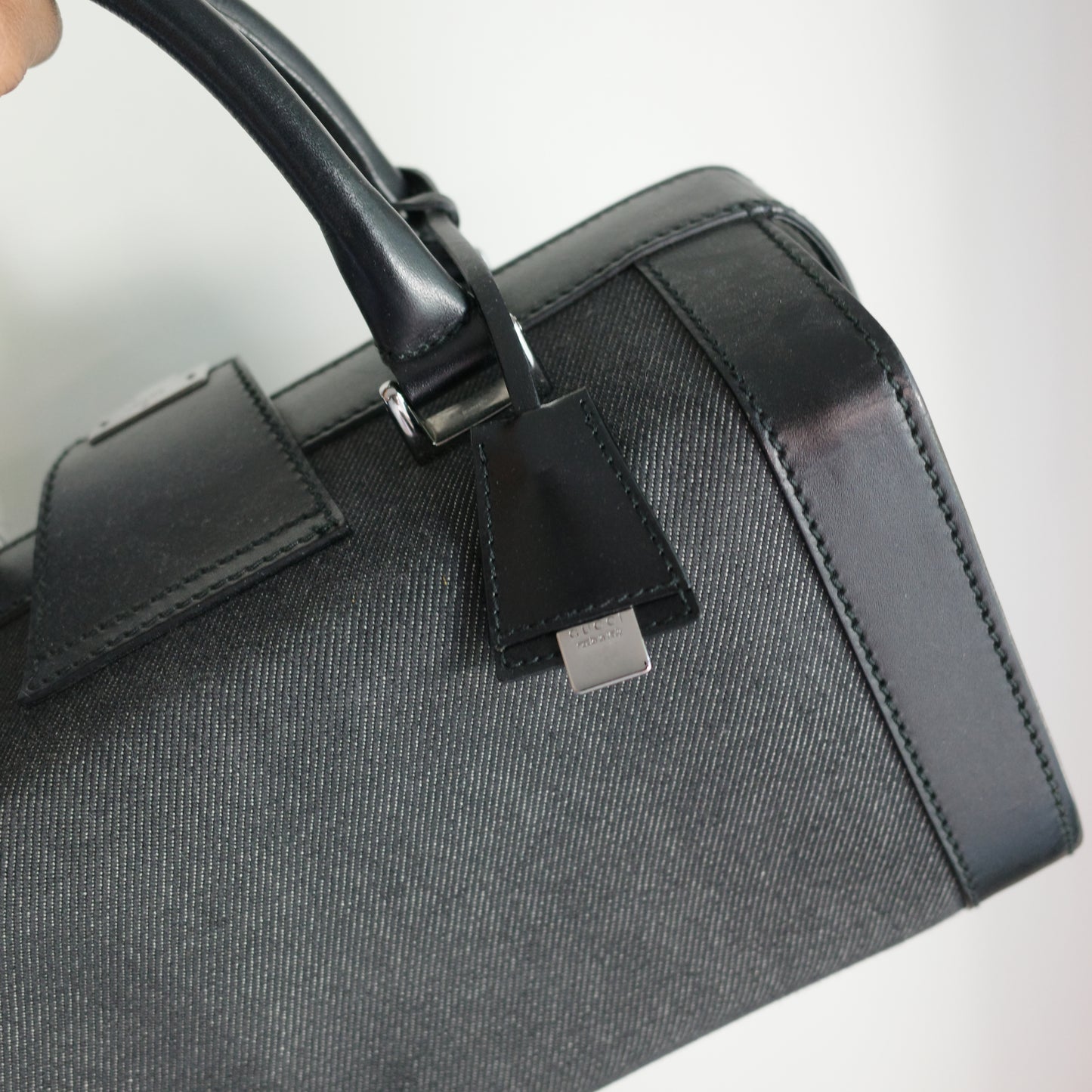 GUCCI Gucci Denim Doctor Trunk Handle Bag