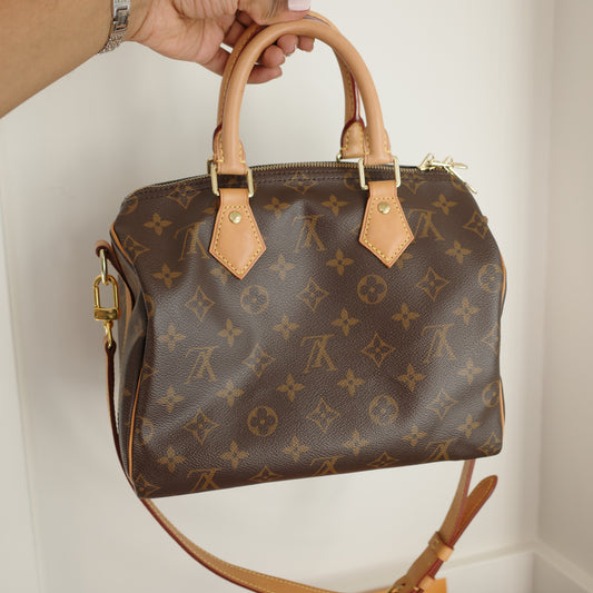 LOUIS VUITTON Monogram Speedy 25 Bandoliere