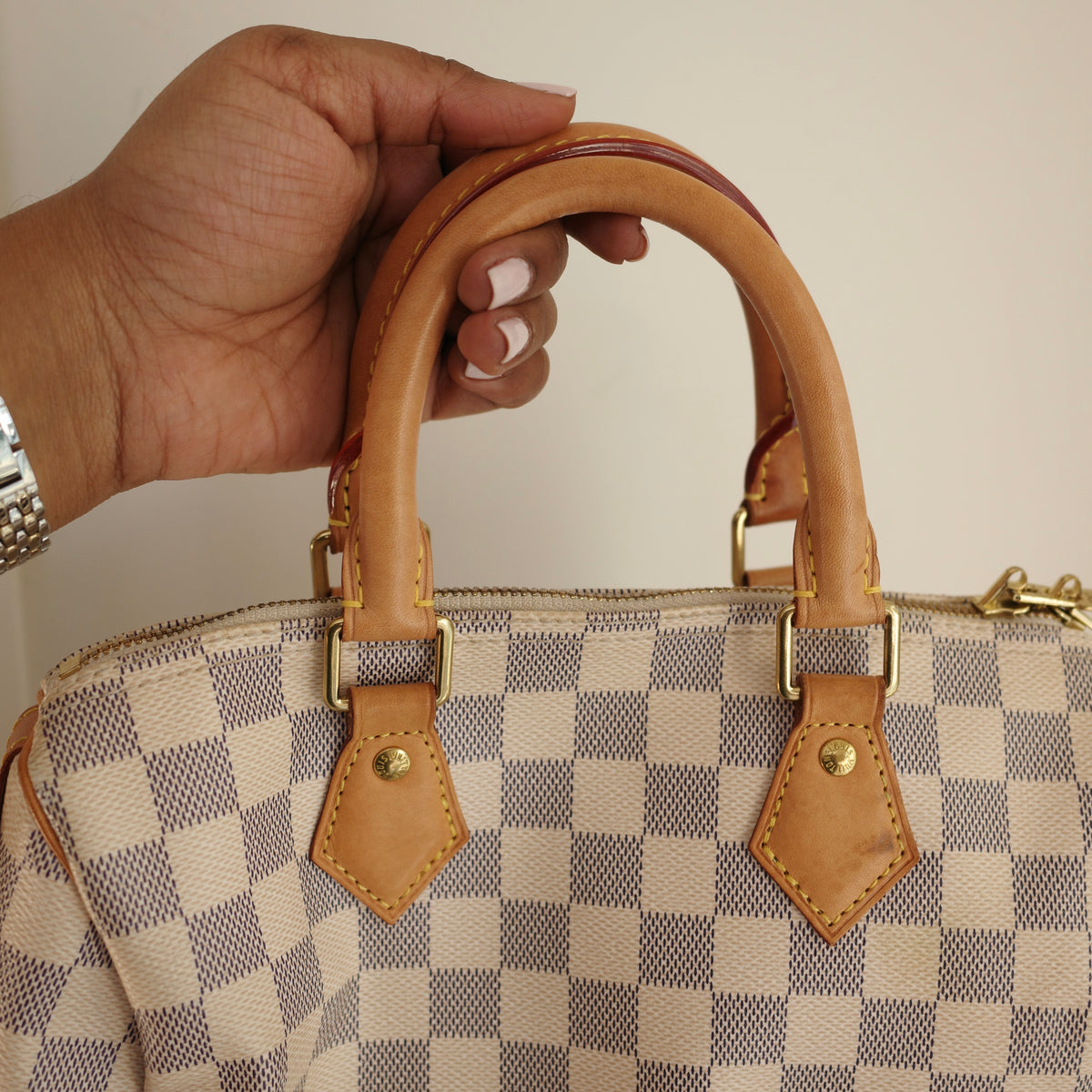 LOUIS VUITTON Damier Azur Speedy 25 Bandoliere