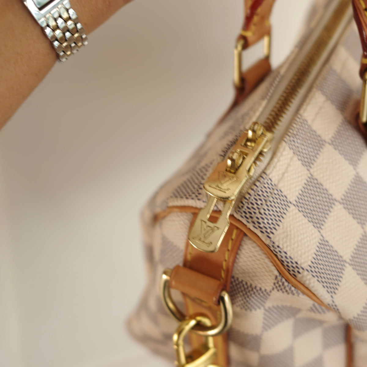 LOUIS VUITTON Damier Azur Speedy 25 Bandoliere