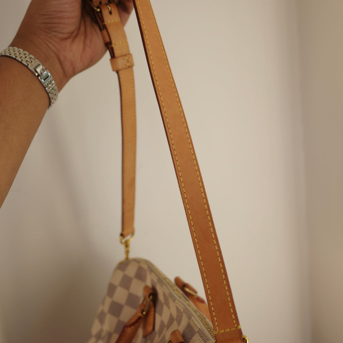 LOUIS VUITTON Damier Azur Speedy 25 Bandoliere