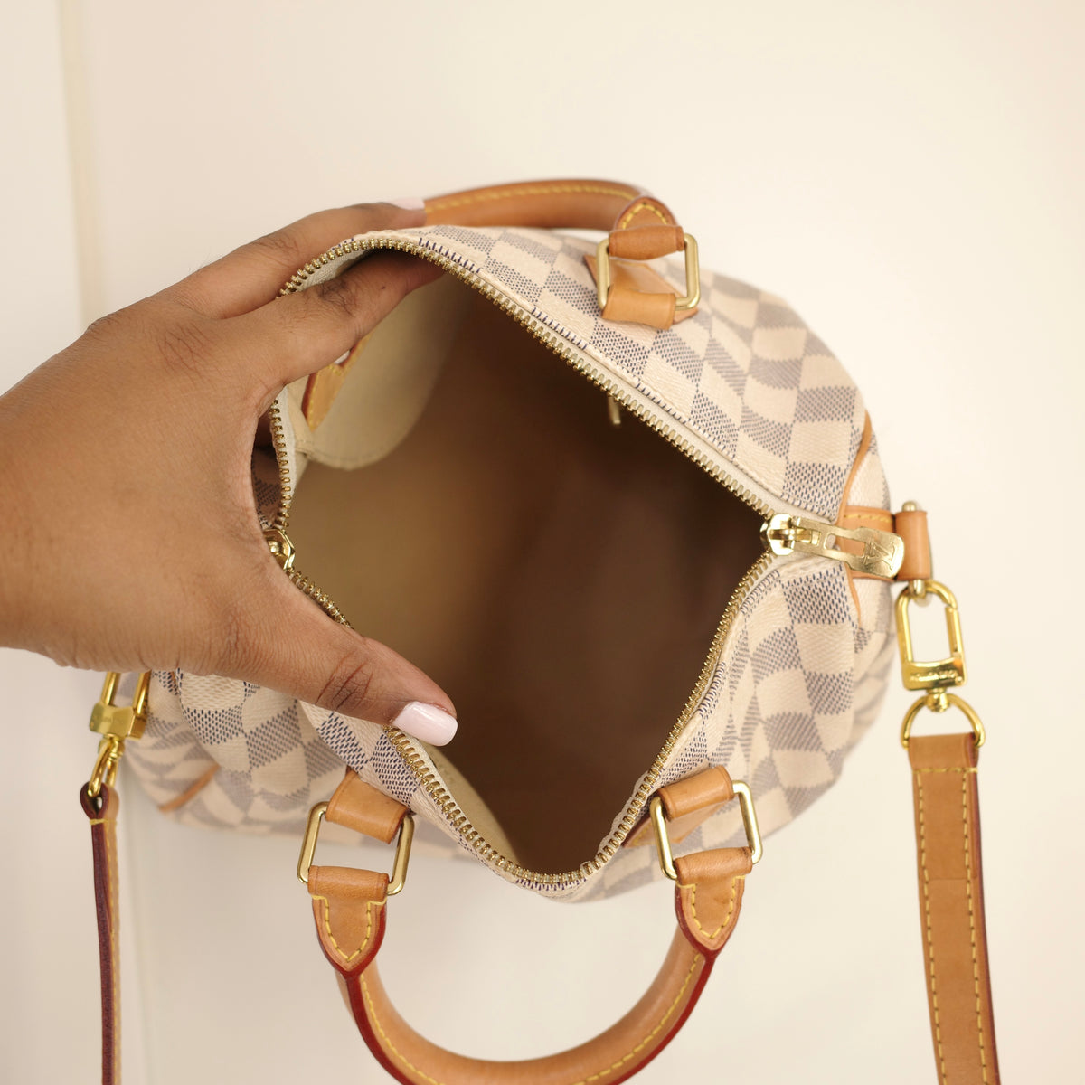 LOUIS VUITTON Damier Azur Speedy 25 Bandoliere