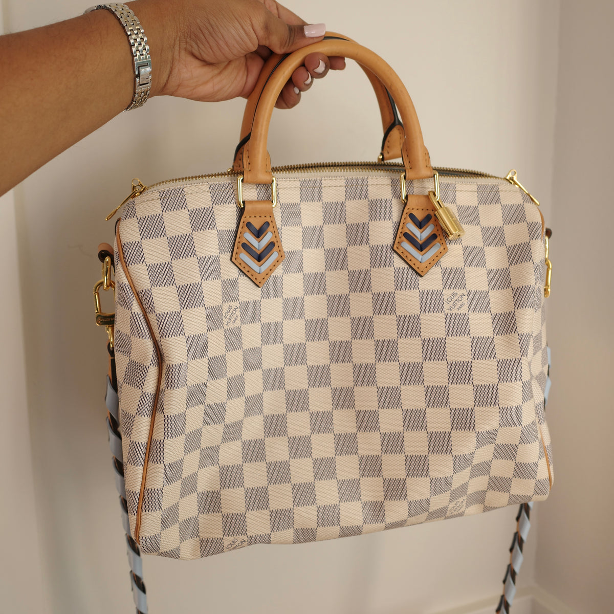 LOUIS VUITTON Damier Azur Speedy 30 Bandoliere LIMITED EDITION