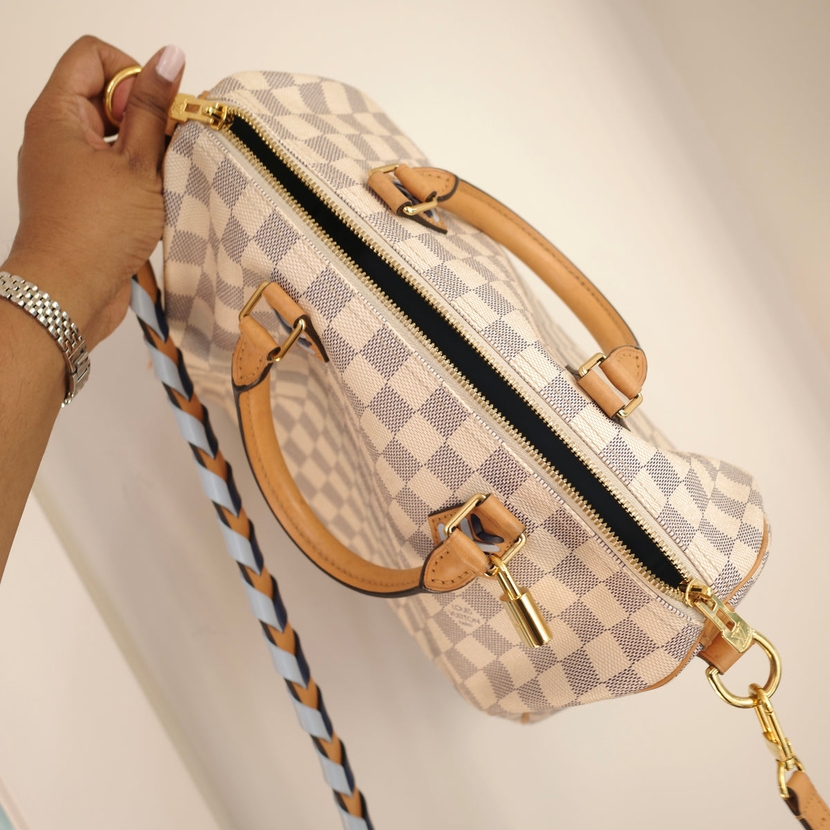 LOUIS VUITTON Damier Azur Speedy 30 Bandoliere LIMITED EDITION