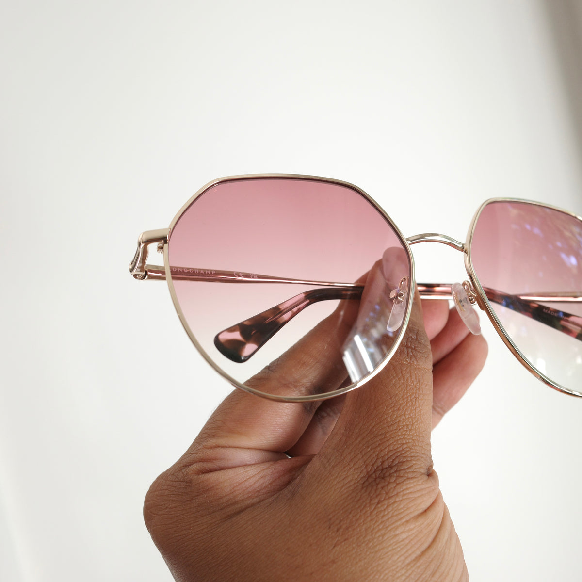 LONGCHAMP Pink Hex Sunglasses NEW IN BOX
