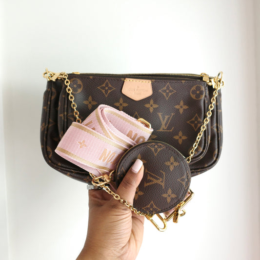 LOUIS VUITTON Monogram Multi Pochette Accessoires Monogram Pink Strap