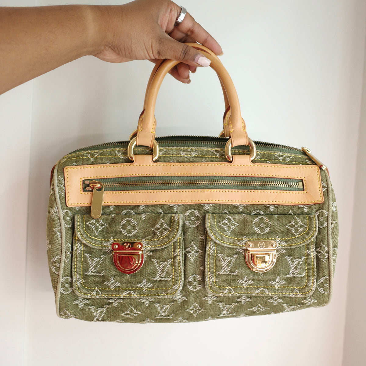 LOUIS VUITTON Vintage Khaki Denim Neo Speedy
