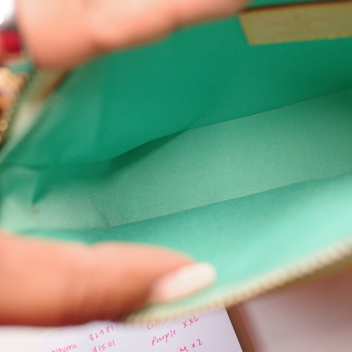 LOUIS VUITTON Green Vernis Mallory Square Bag