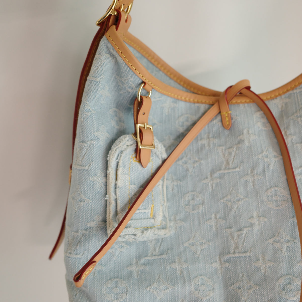 LOUIS VUITTON Sky Blue Denim Carryall PM