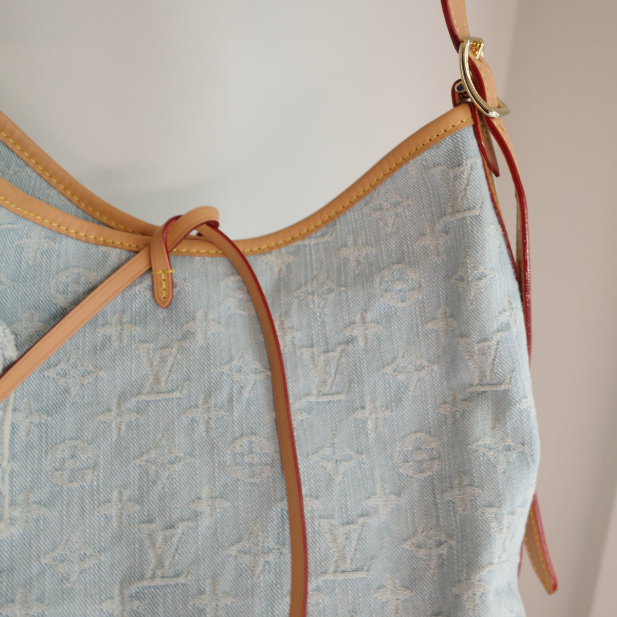 LOUIS VUITTON Sky Blue Denim Carryall PM