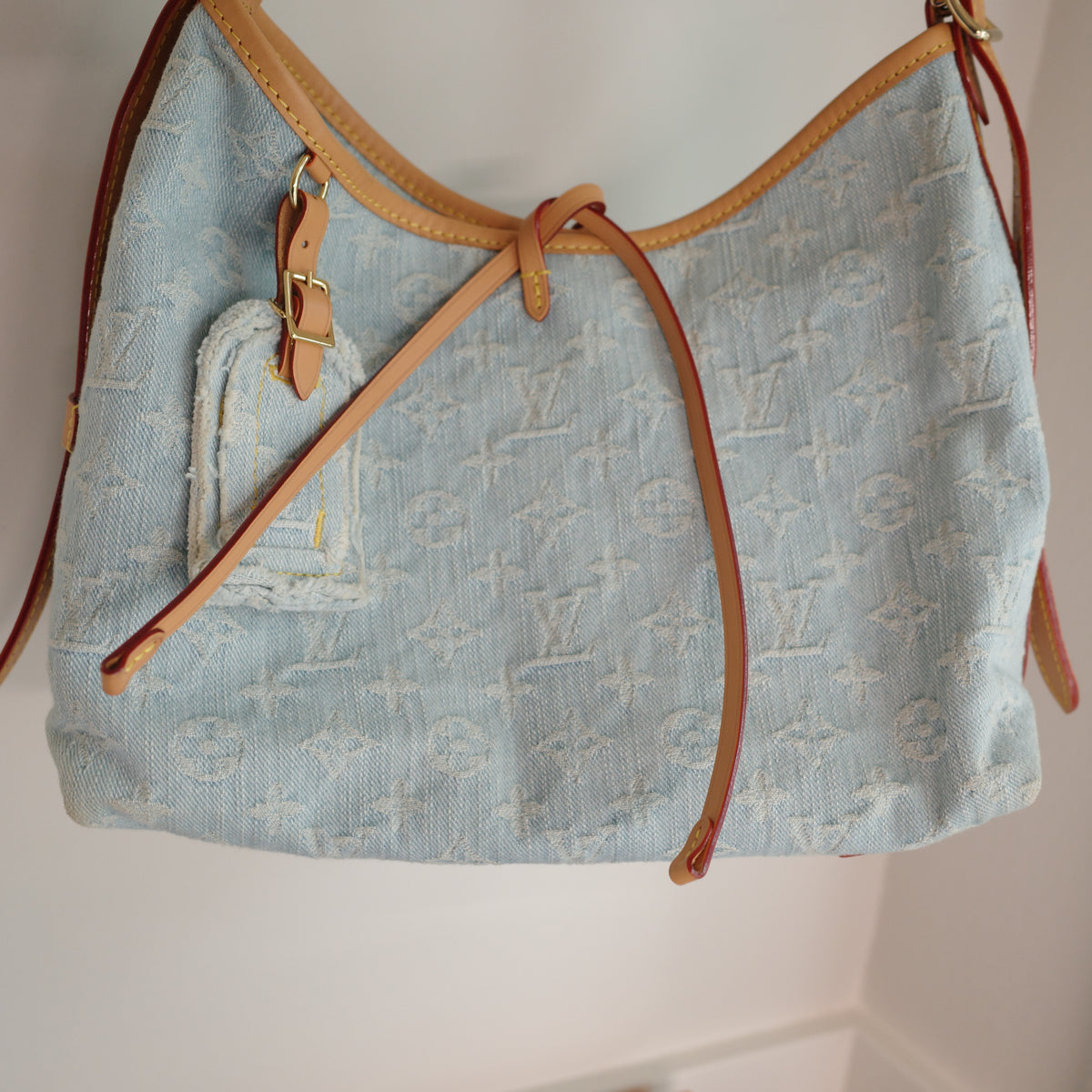 LOUIS VUITTON Sky Blue Denim Carryall PM