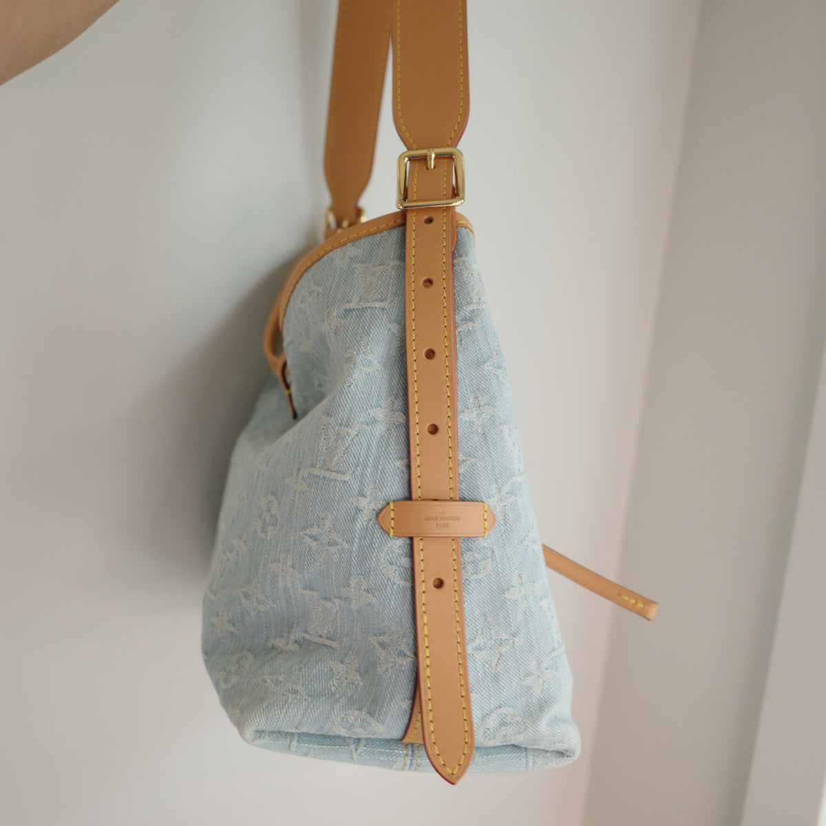 LOUIS VUITTON Sky Blue Denim Carryall PM