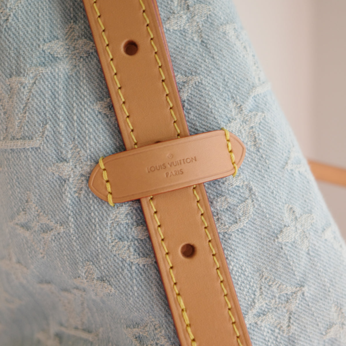 LOUIS VUITTON Sky Blue Denim Carryall PM