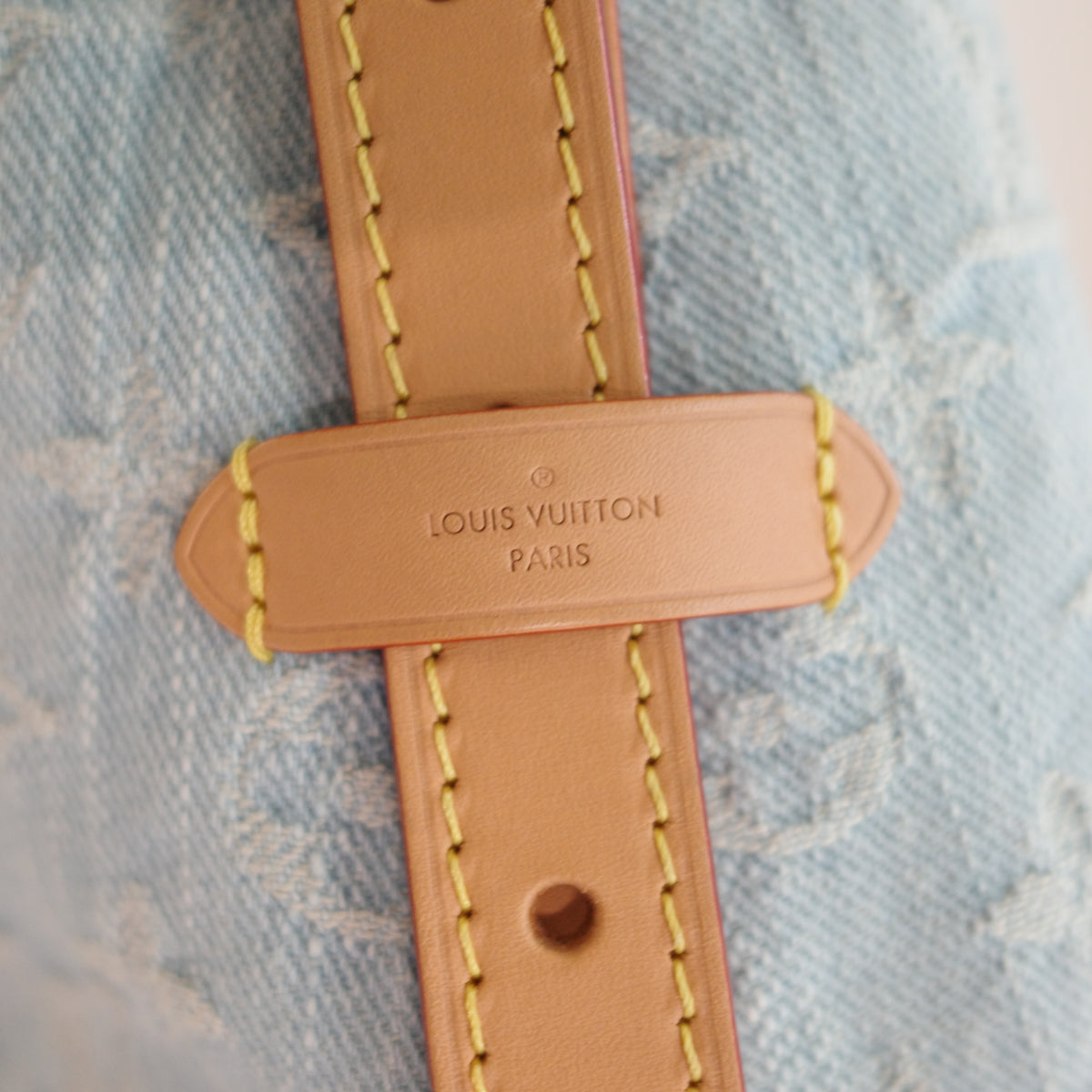 LOUIS VUITTON Sky Blue Denim Carryall PM
