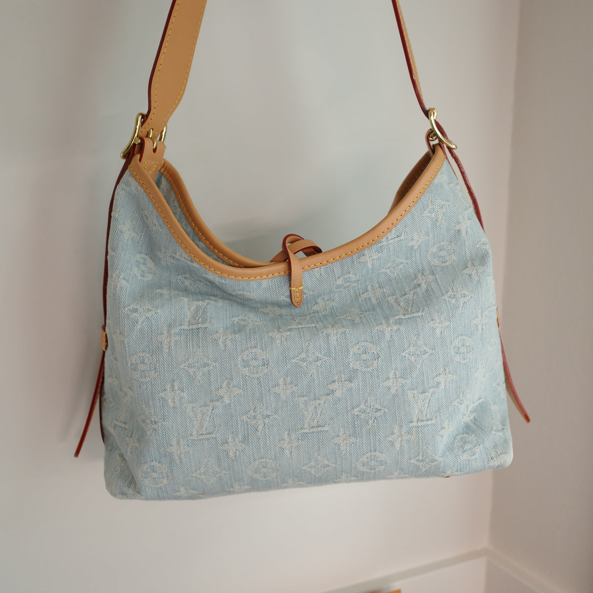 LOUIS VUITTON Sky Blue Denim Carryall PM