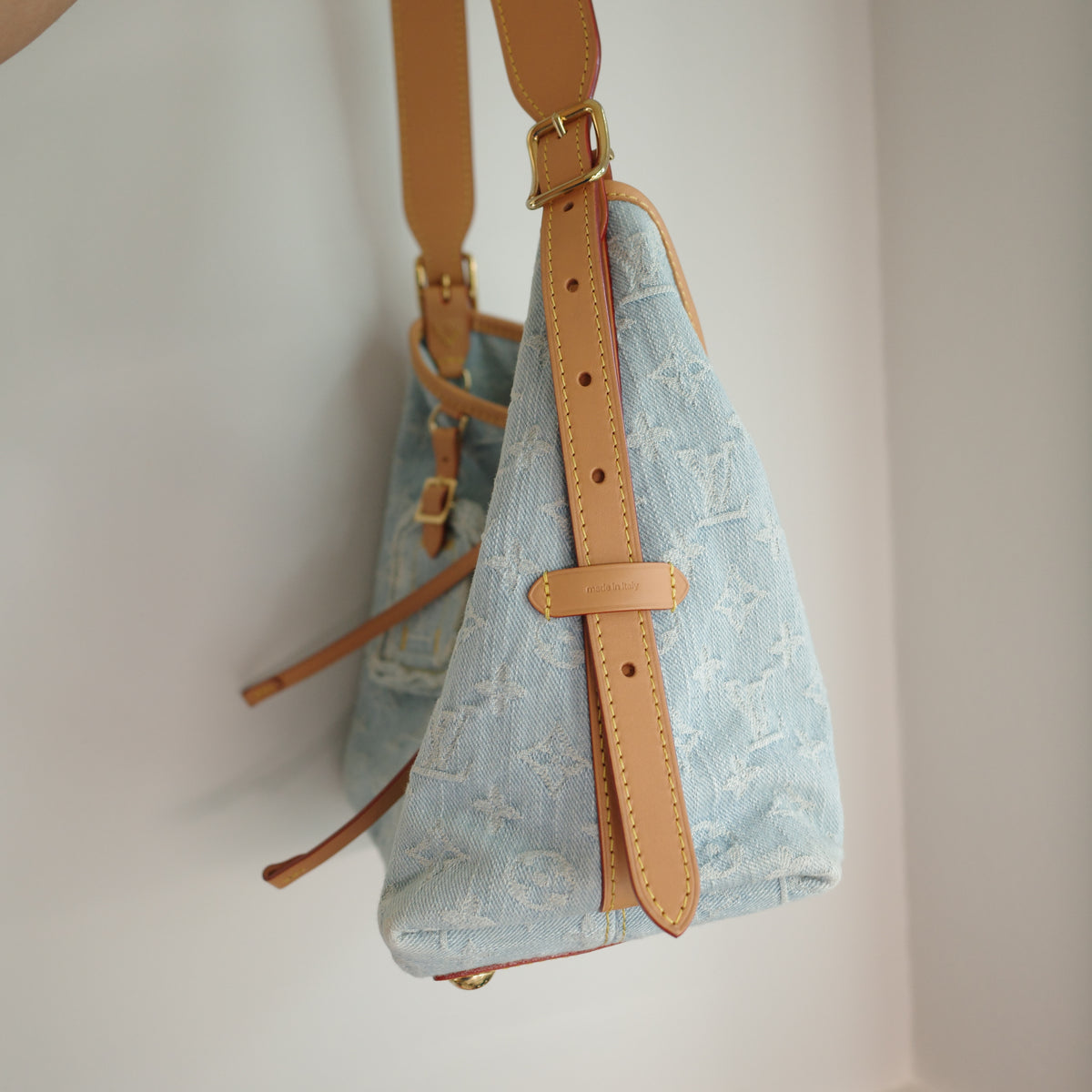 LOUIS VUITTON Sky Blue Denim Carryall PM