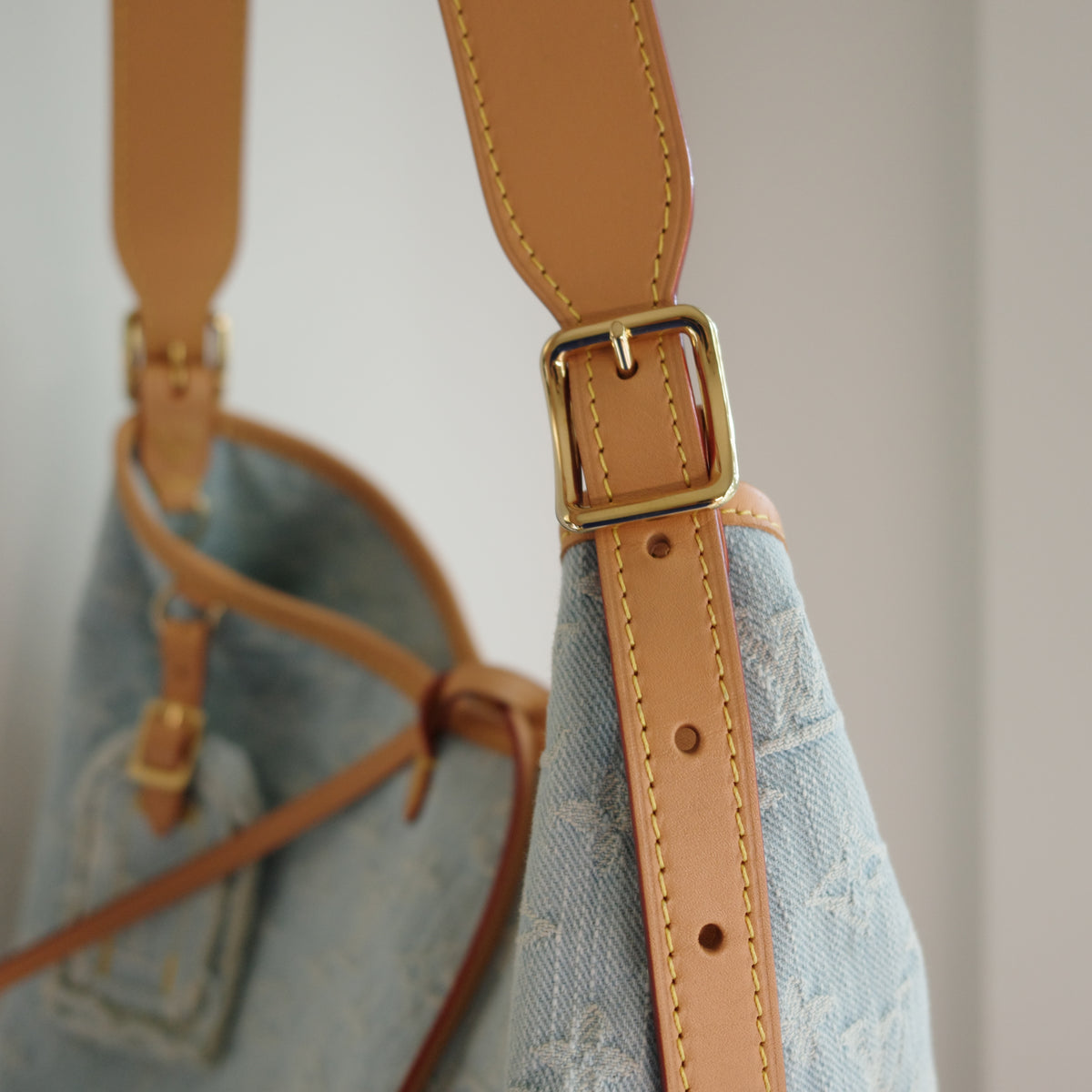 LOUIS VUITTON Sky Blue Denim Carryall PM