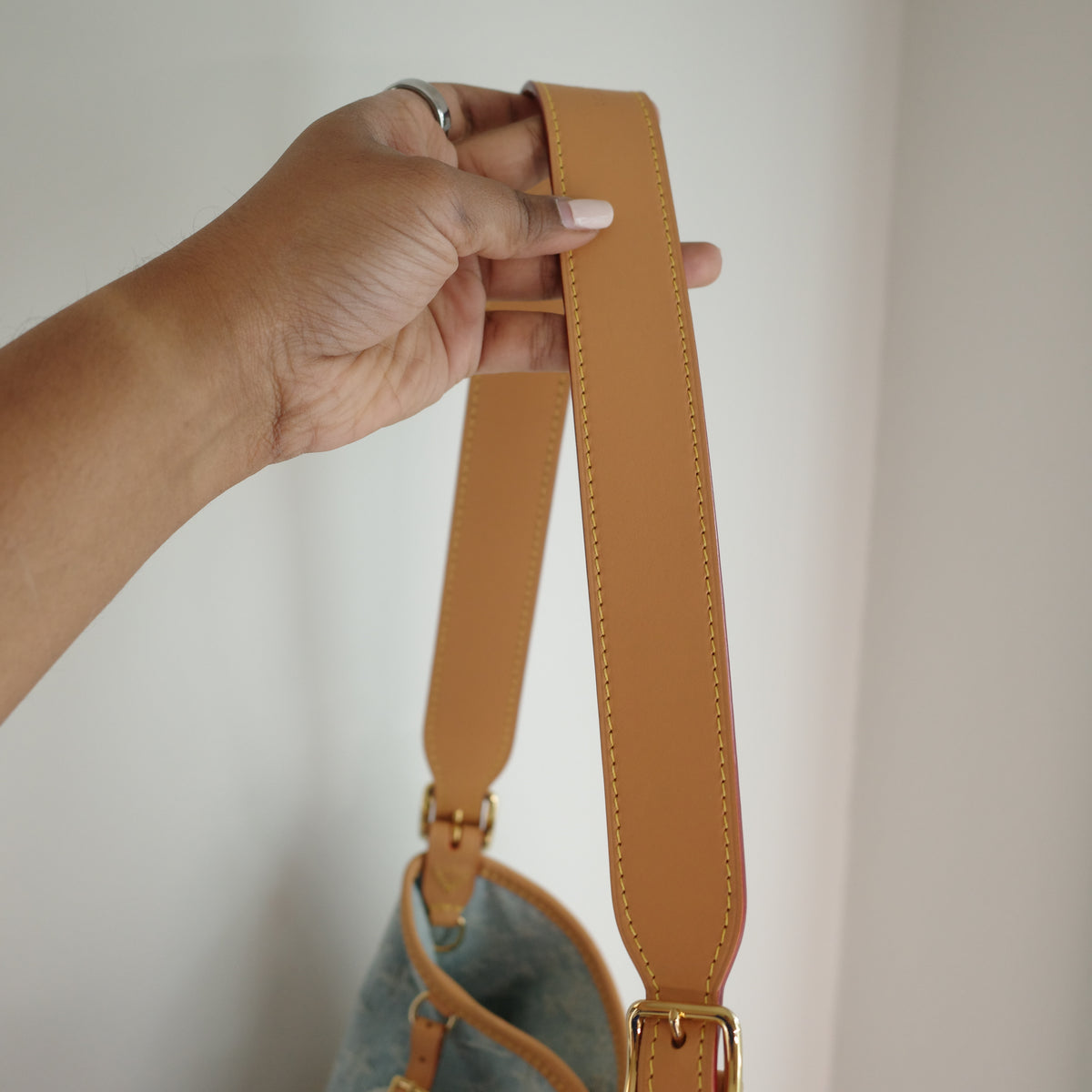 LOUIS VUITTON Sky Blue Denim Carryall PM