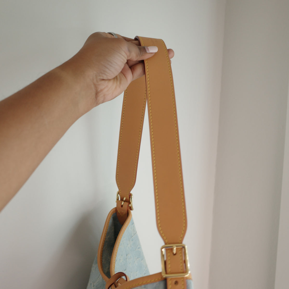 LOUIS VUITTON Sky Blue Denim Carryall PM