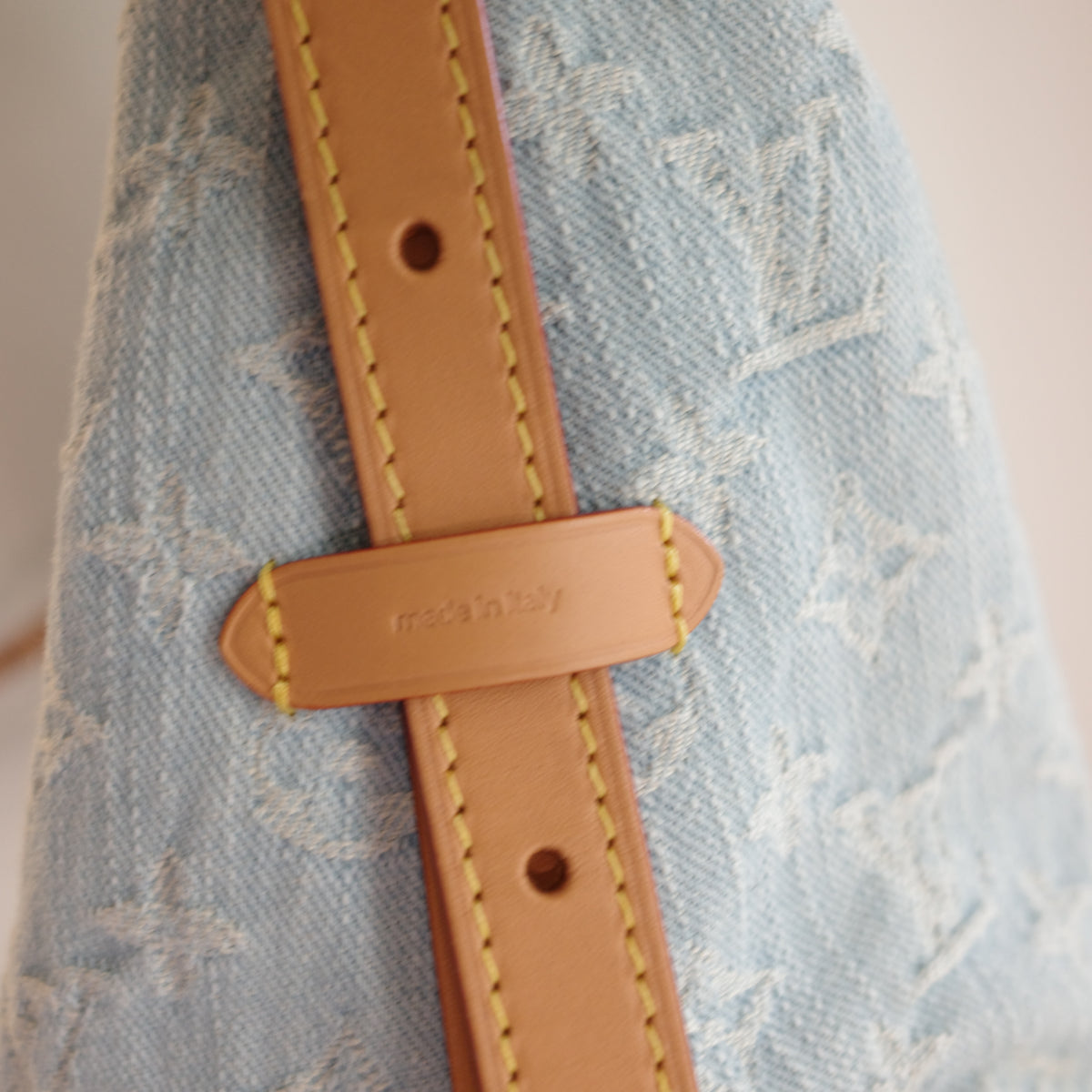 LOUIS VUITTON Sky Blue Denim Carryall PM
