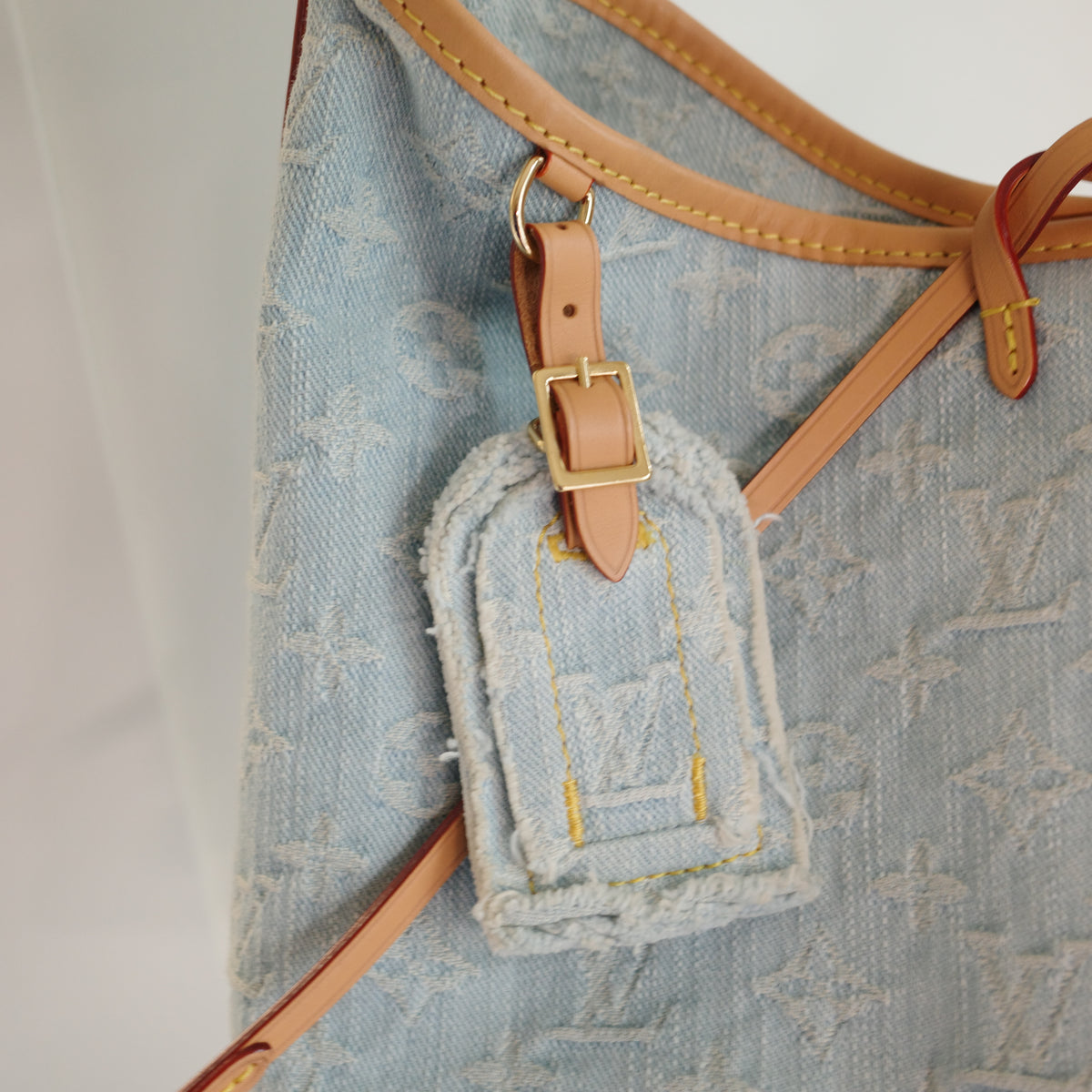 LOUIS VUITTON Sky Blue Denim Carryall PM