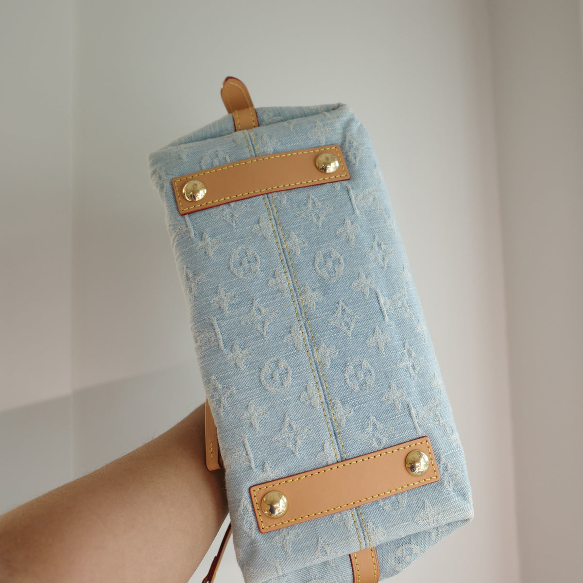 LOUIS VUITTON Sky Blue Denim Carryall PM
