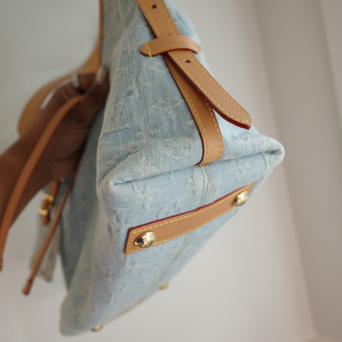 LOUIS VUITTON Sky Blue Denim Carryall PM