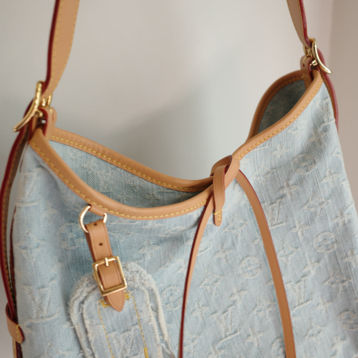 LOUIS VUITTON Sky Blue Denim Carryall PM