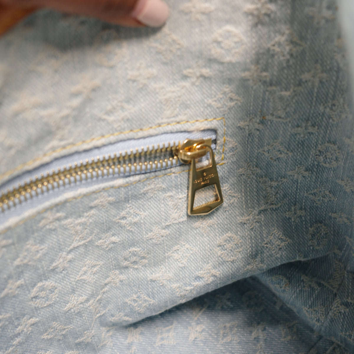 LOUIS VUITTON Sky Blue Denim Carryall PM