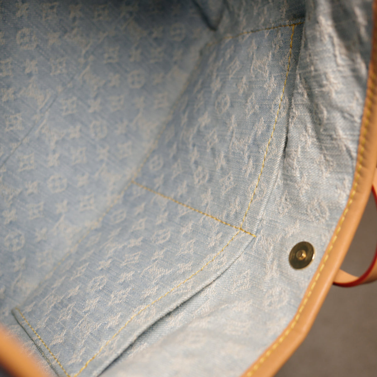 LOUIS VUITTON Sky Blue Denim Carryall PM