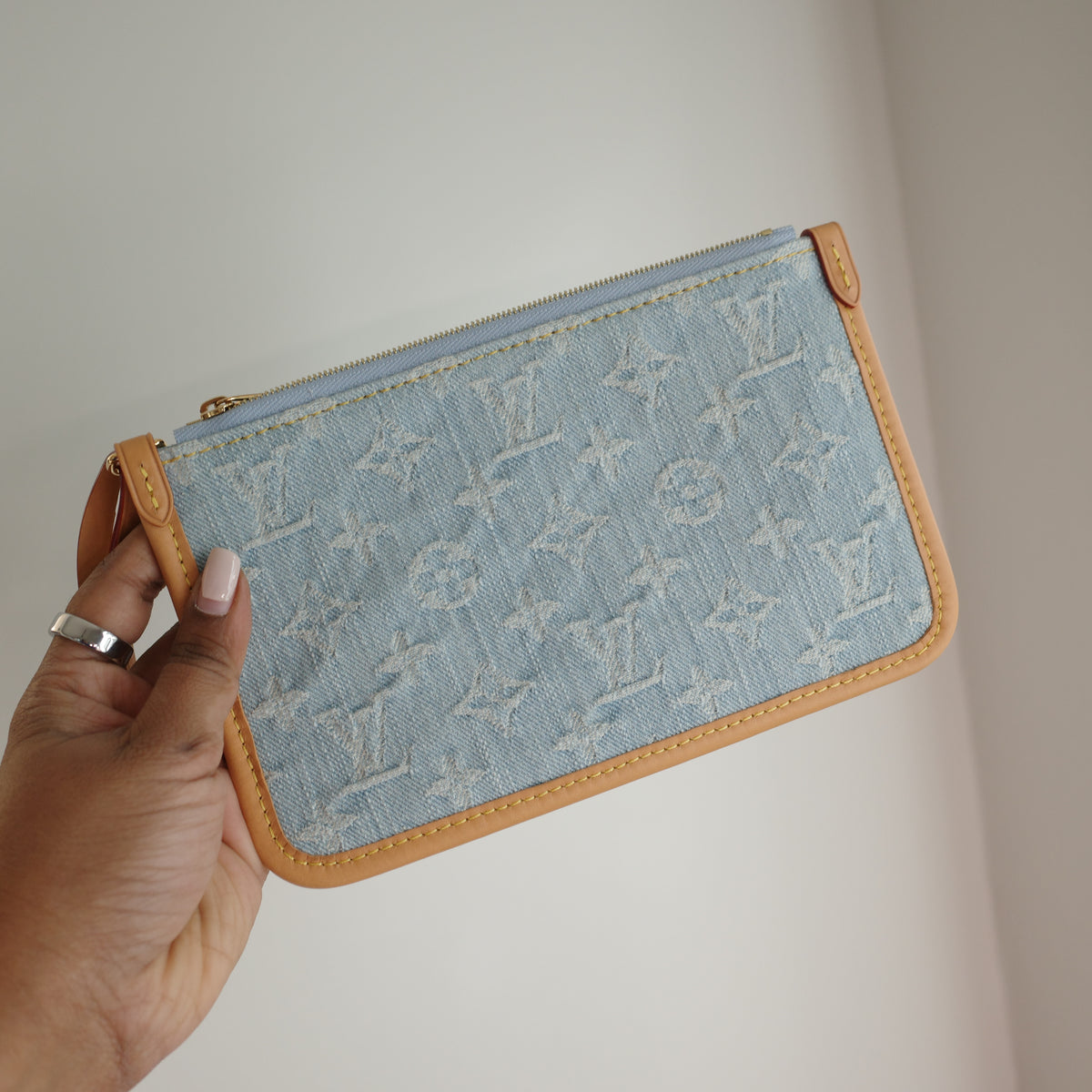 LOUIS VUITTON Sky Blue Denim Carryall PM