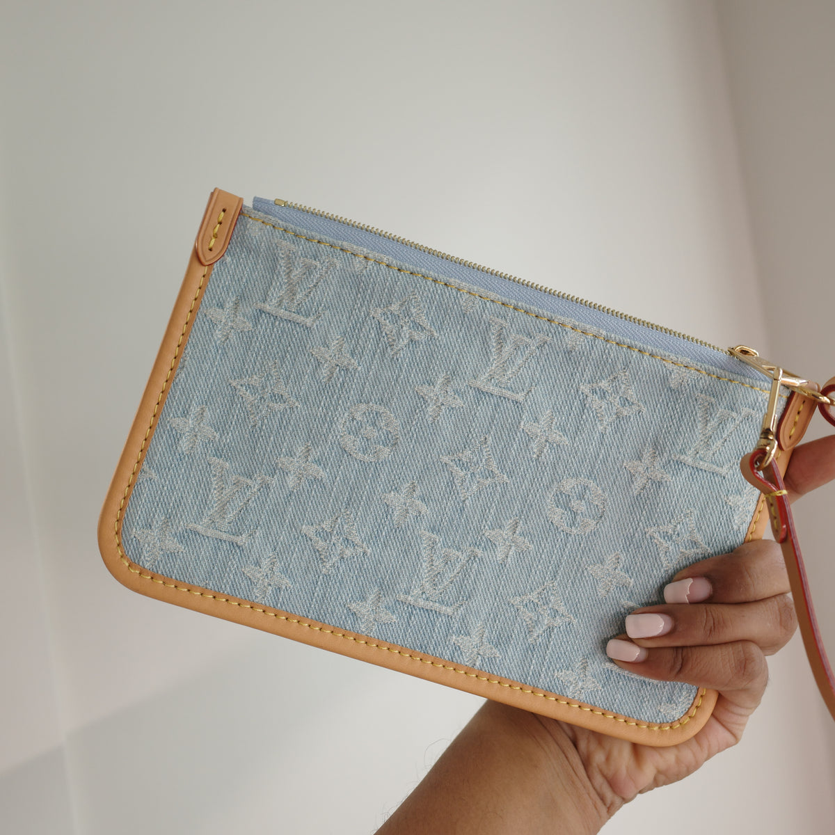 LOUIS VUITTON Sky Blue Denim Carryall PM
