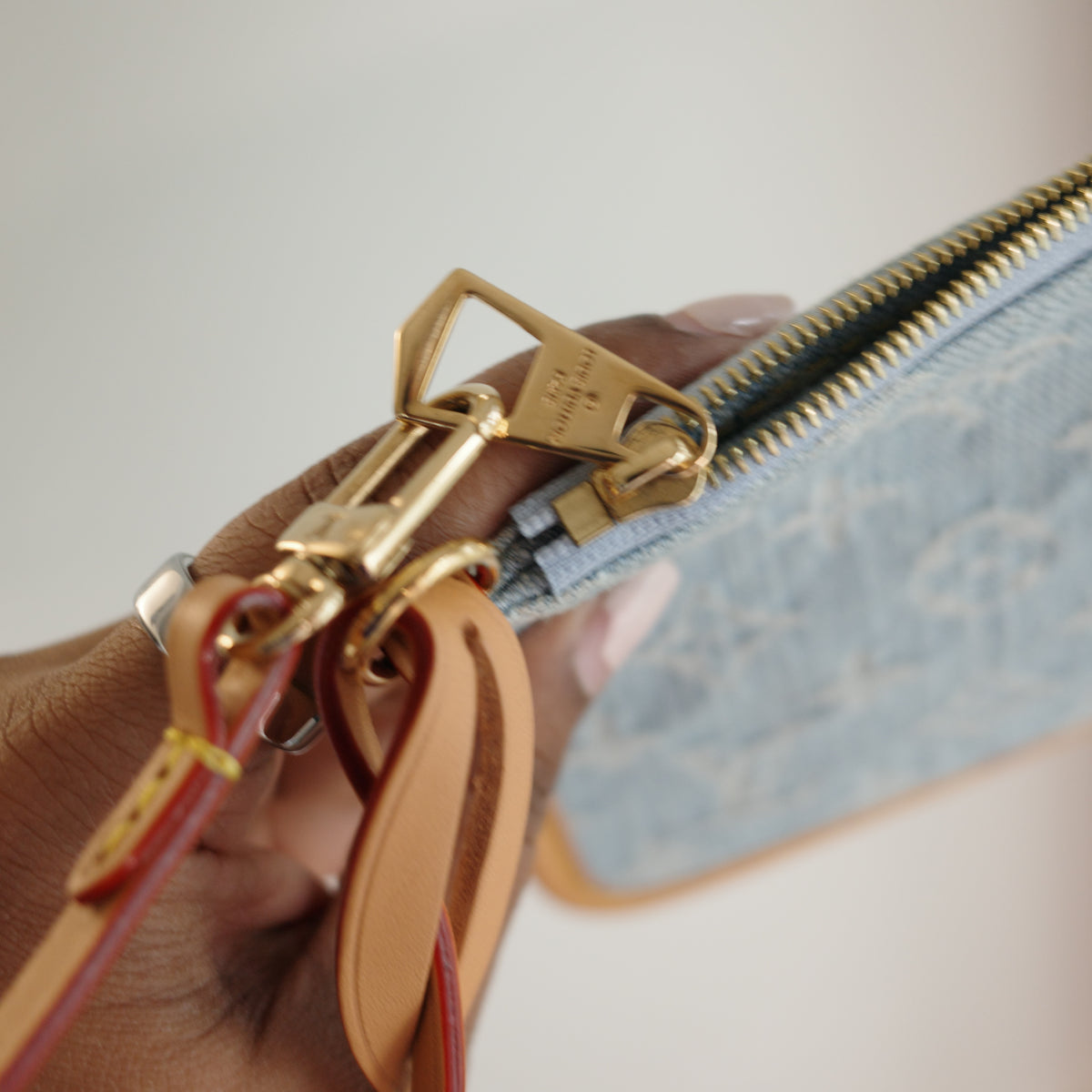 LOUIS VUITTON Sky Blue Denim Carryall PM