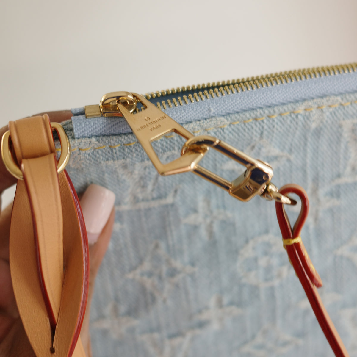 LOUIS VUITTON Sky Blue Denim Carryall PM